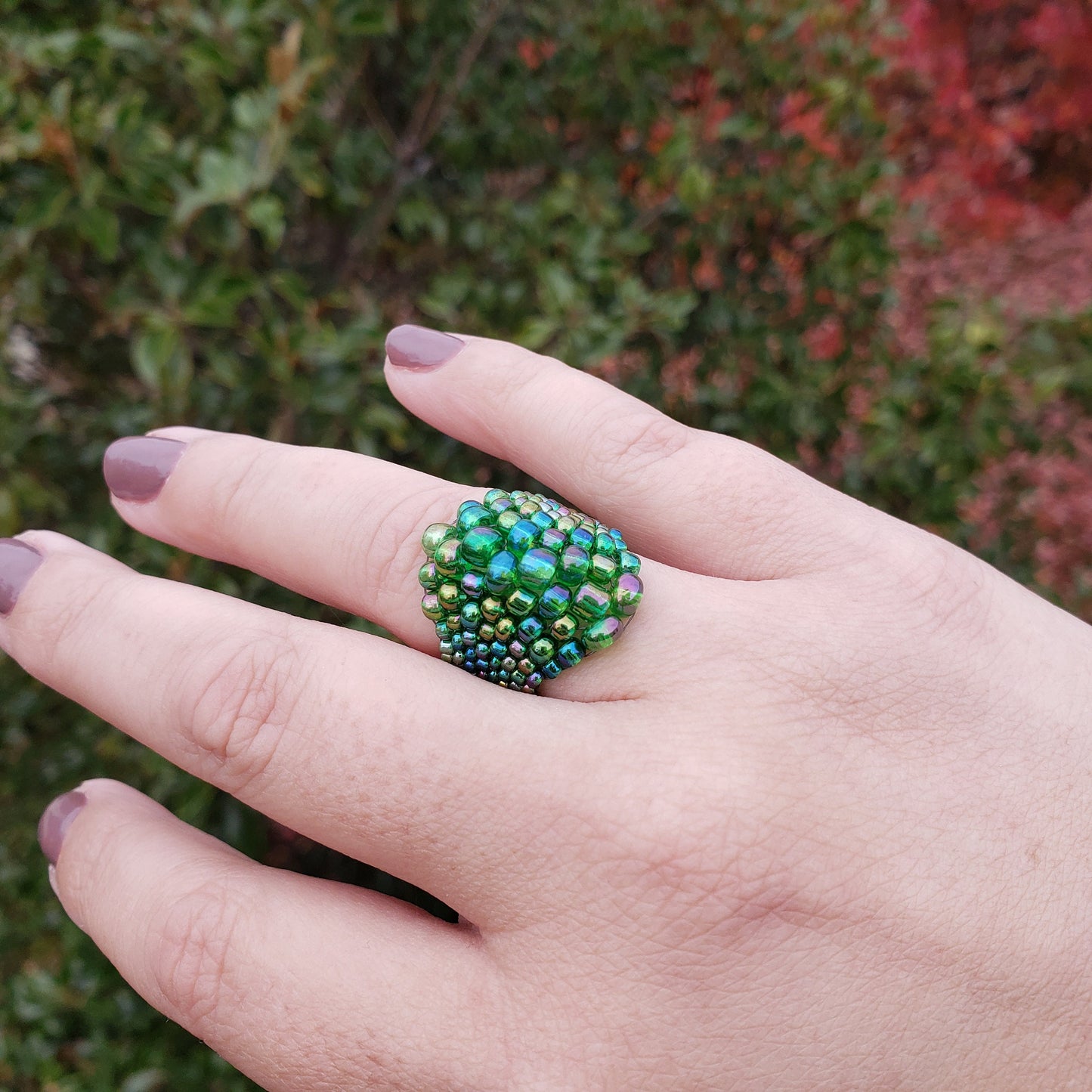 Christmas Green Bubble Ring