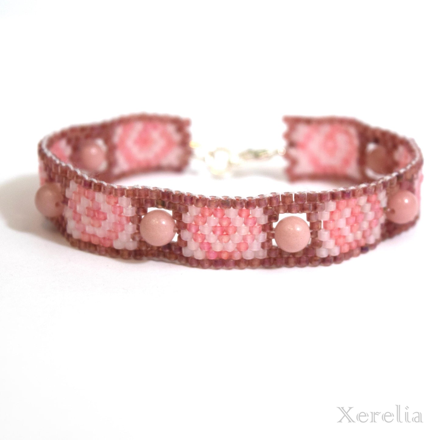 Pink Swirl Peyote Bracelet