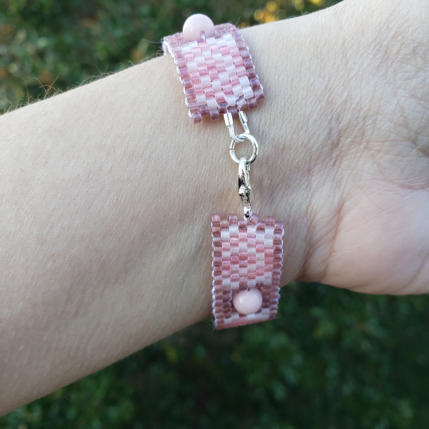 Pink Swirl Peyote Bracelet