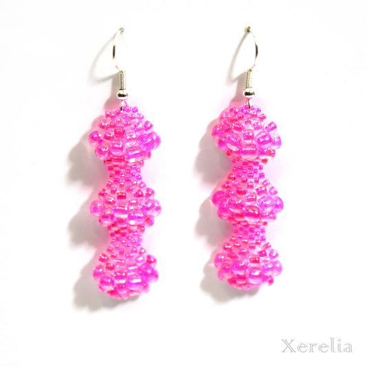 Bright Pink Bubble Earrings