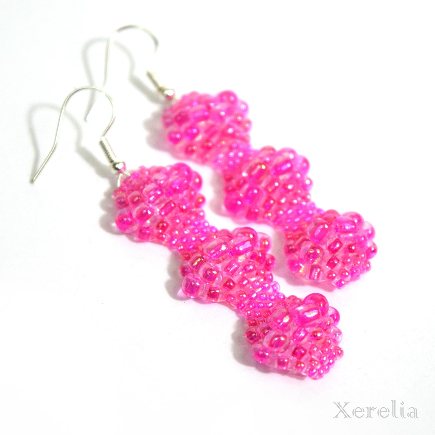 Bright Pink Bubble Earrings
