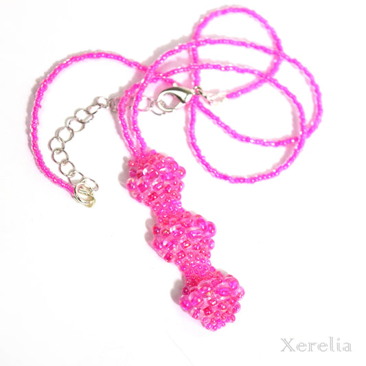 Bright Pink Bubble Necklace