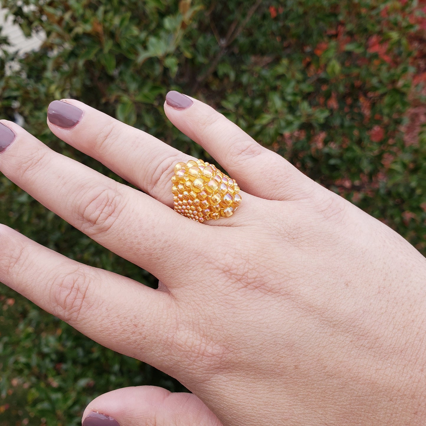 Golden Yellow Bubble Ring