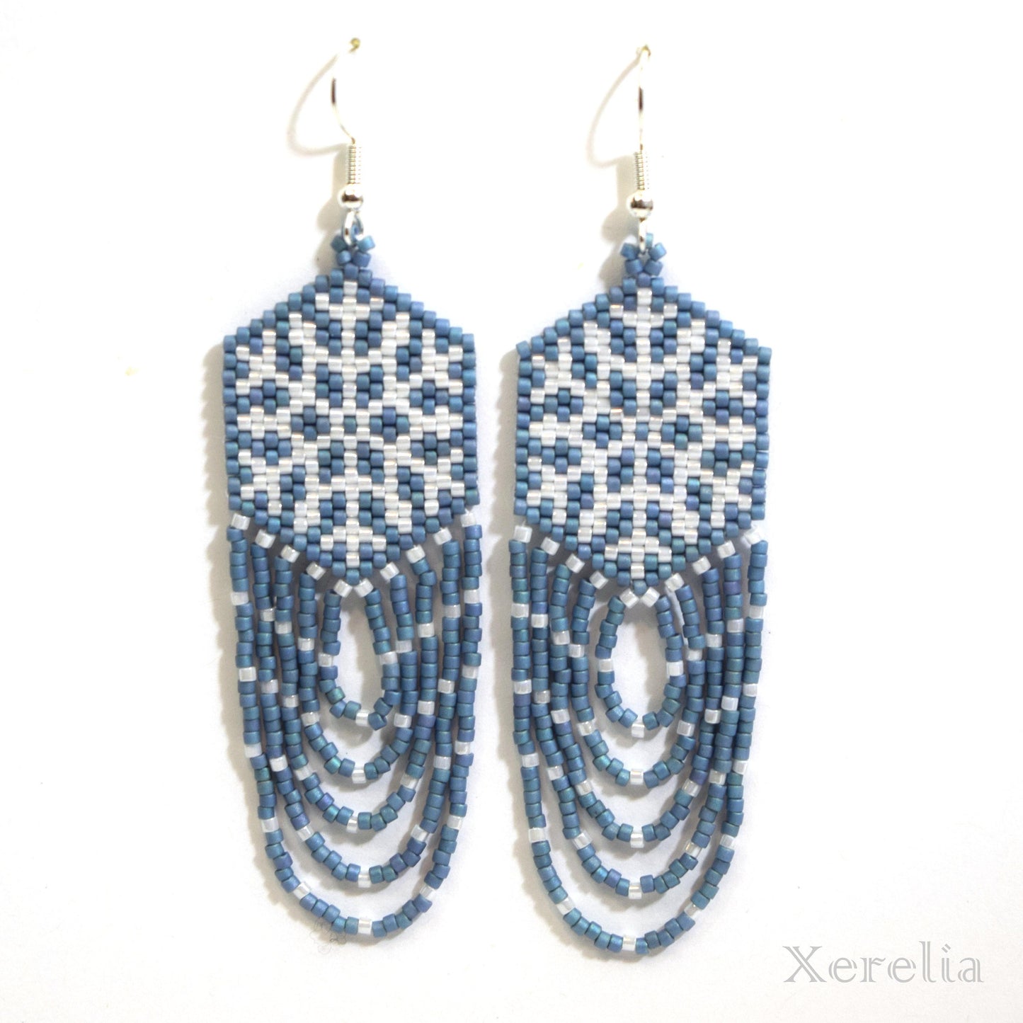 Dusty Blue Snowflake Earrings