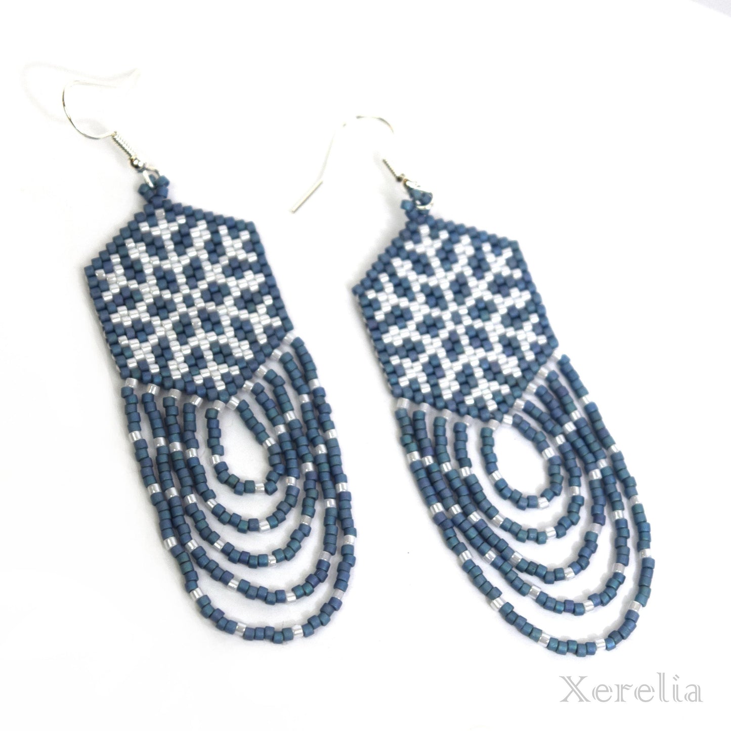 Dusty Blue Snowflake Earrings