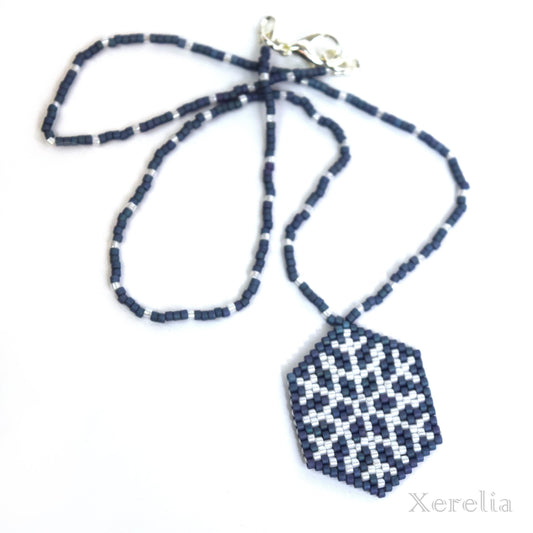 Dusty Blue Snowflake Necklace