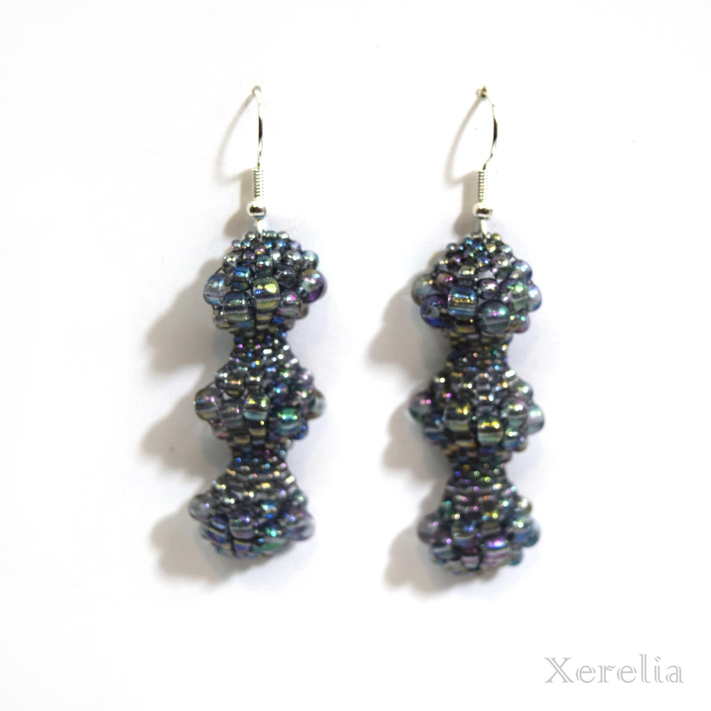 Deep Gray Gunmetal Bubble Earrings