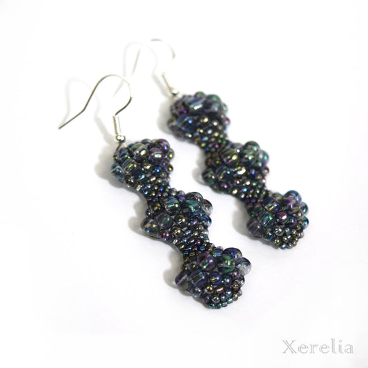 Deep Gray Gunmetal Bubble Earrings