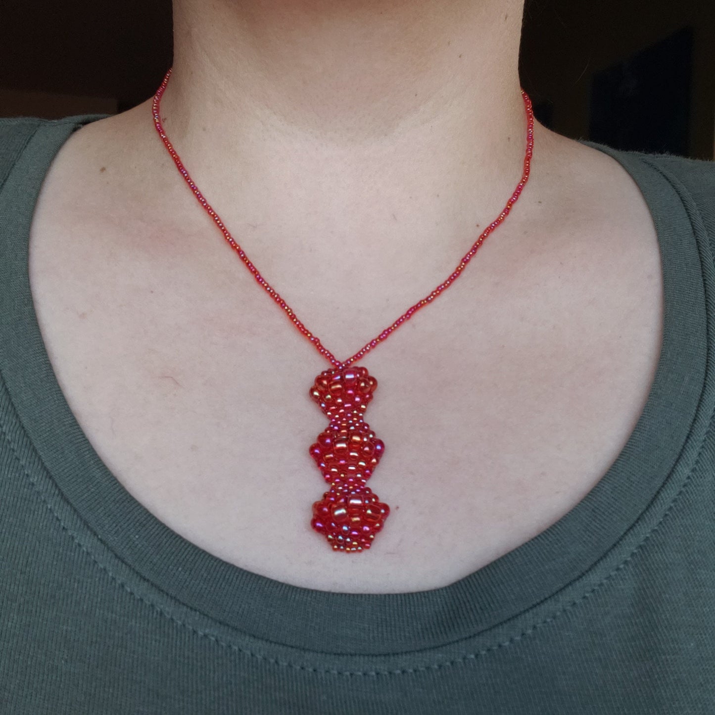 Bright Red Bubble Necklace