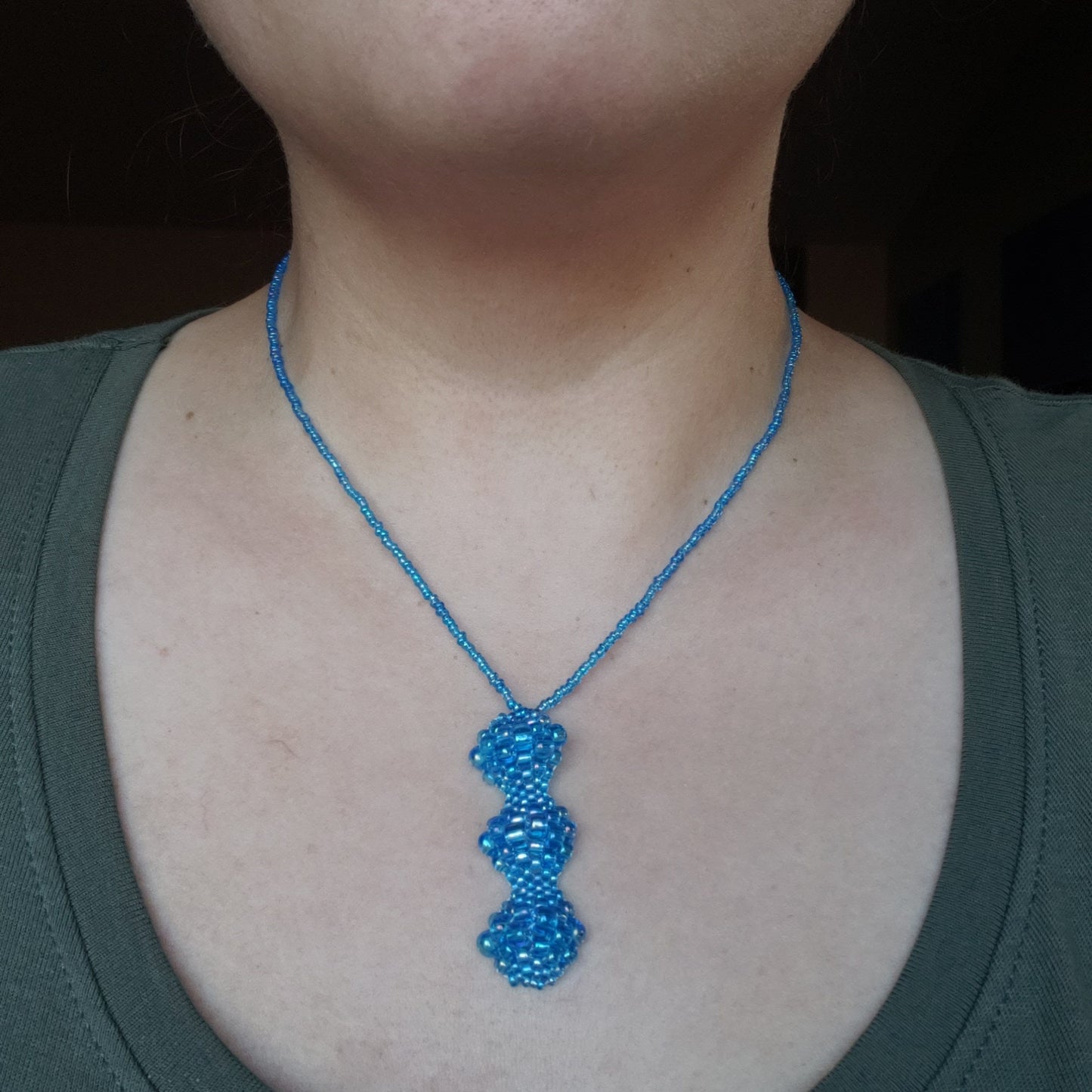 Cyan Blue AB Bubble Necklace