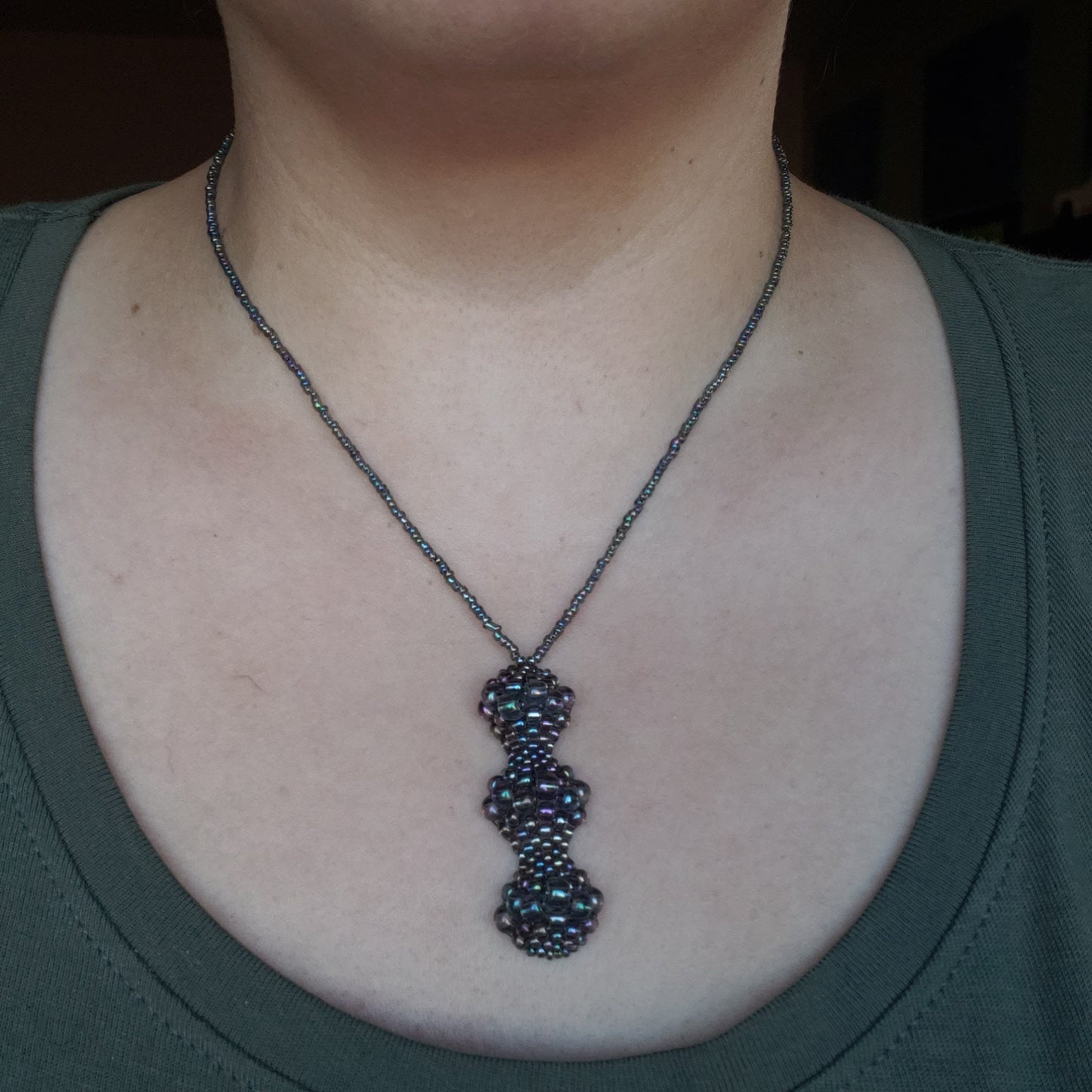 Deep Gray Gunmetal Bubble Necklace