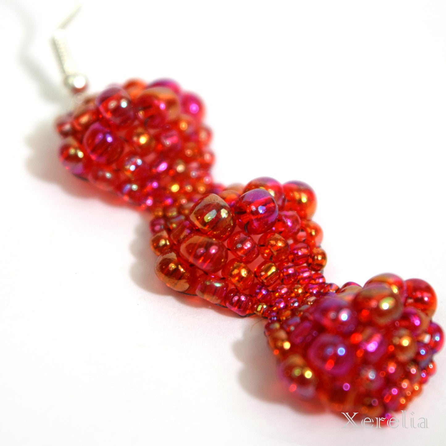 Bright Red Bubble Earrings