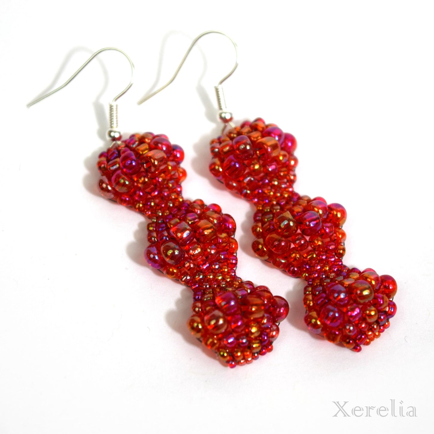 Bright Red Bubble Earrings