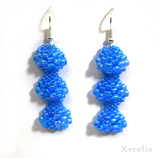 Cyan Blue AB Bubble Earrings