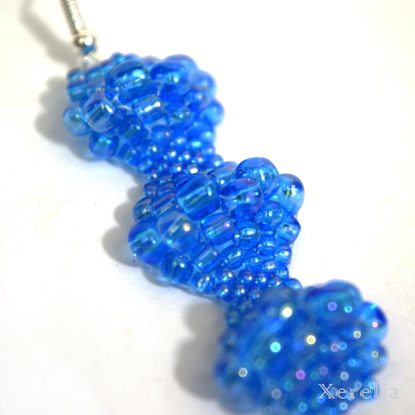 Cyan Blue AB Bubble Earrings