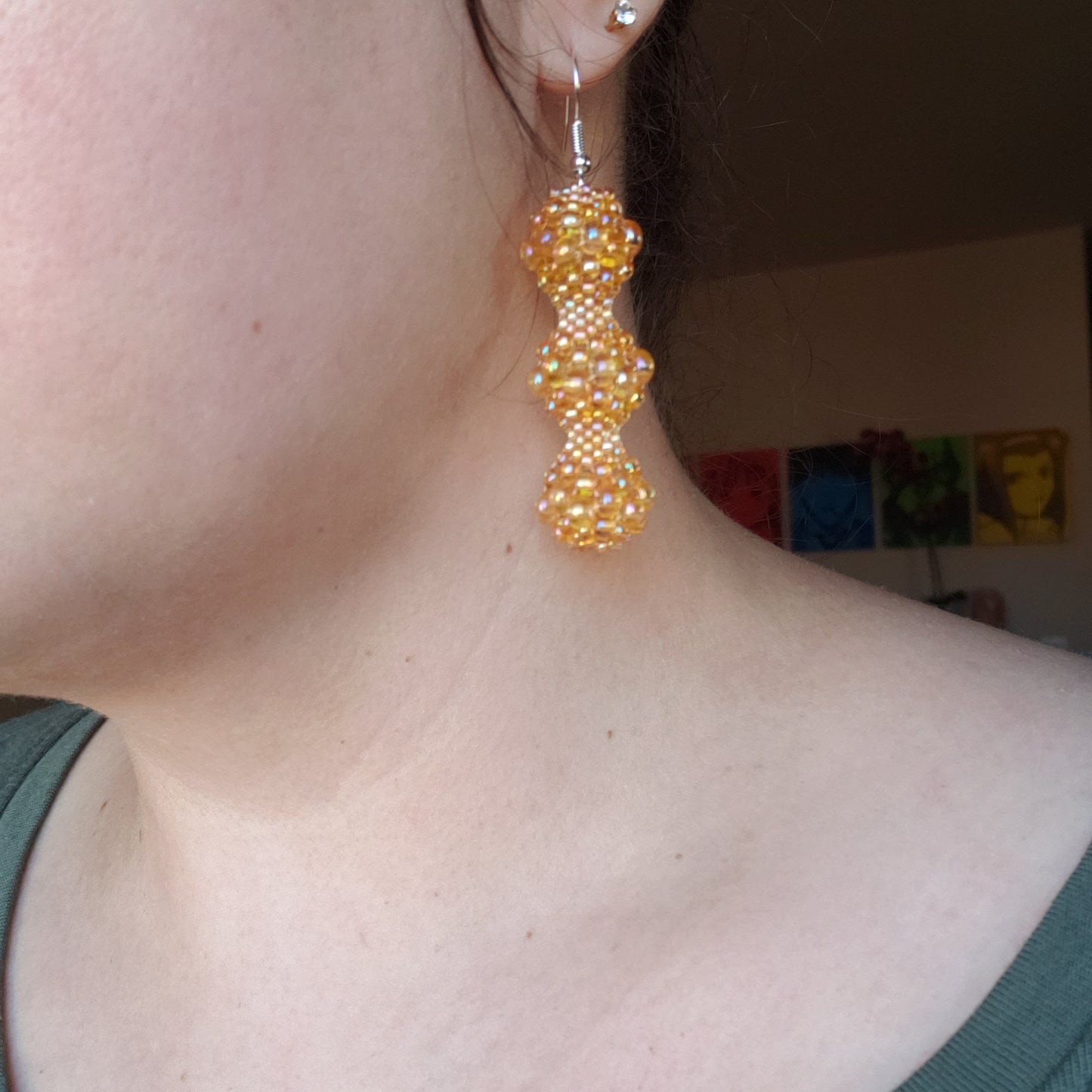 Golden Yellow Bubble Earrings