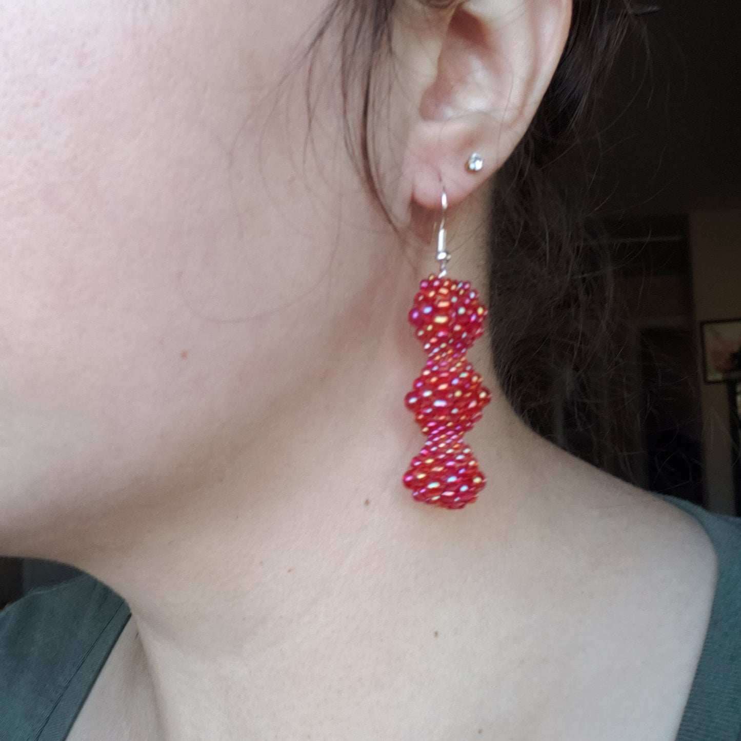 Bright Red Bubble Earrings