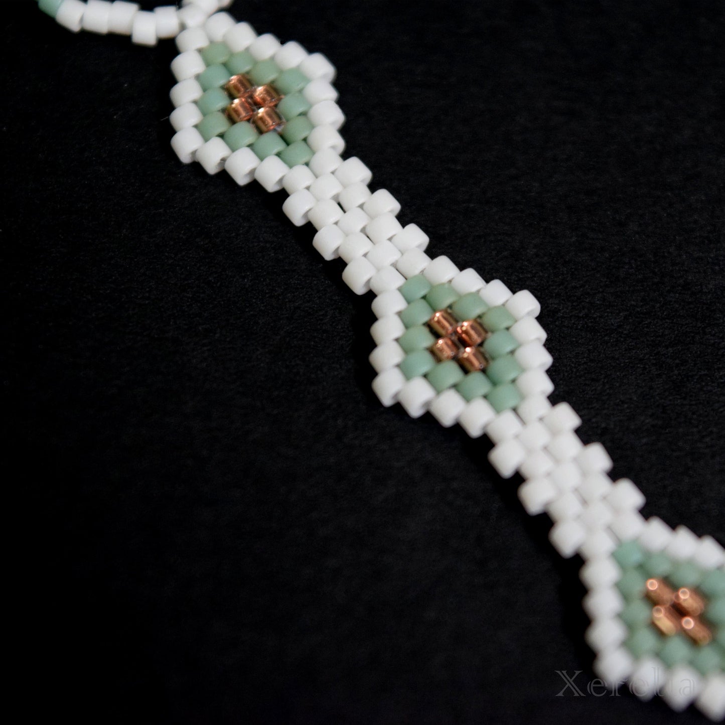 White Green and Copper Necklace