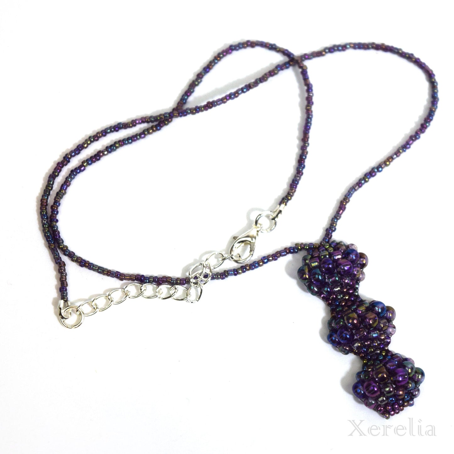 Dark Purple Iris Bubble Necklace