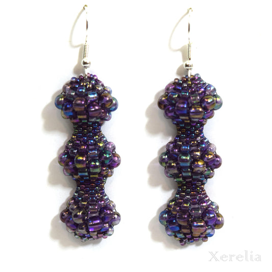 Dark Purple Iris Bubble Earrings