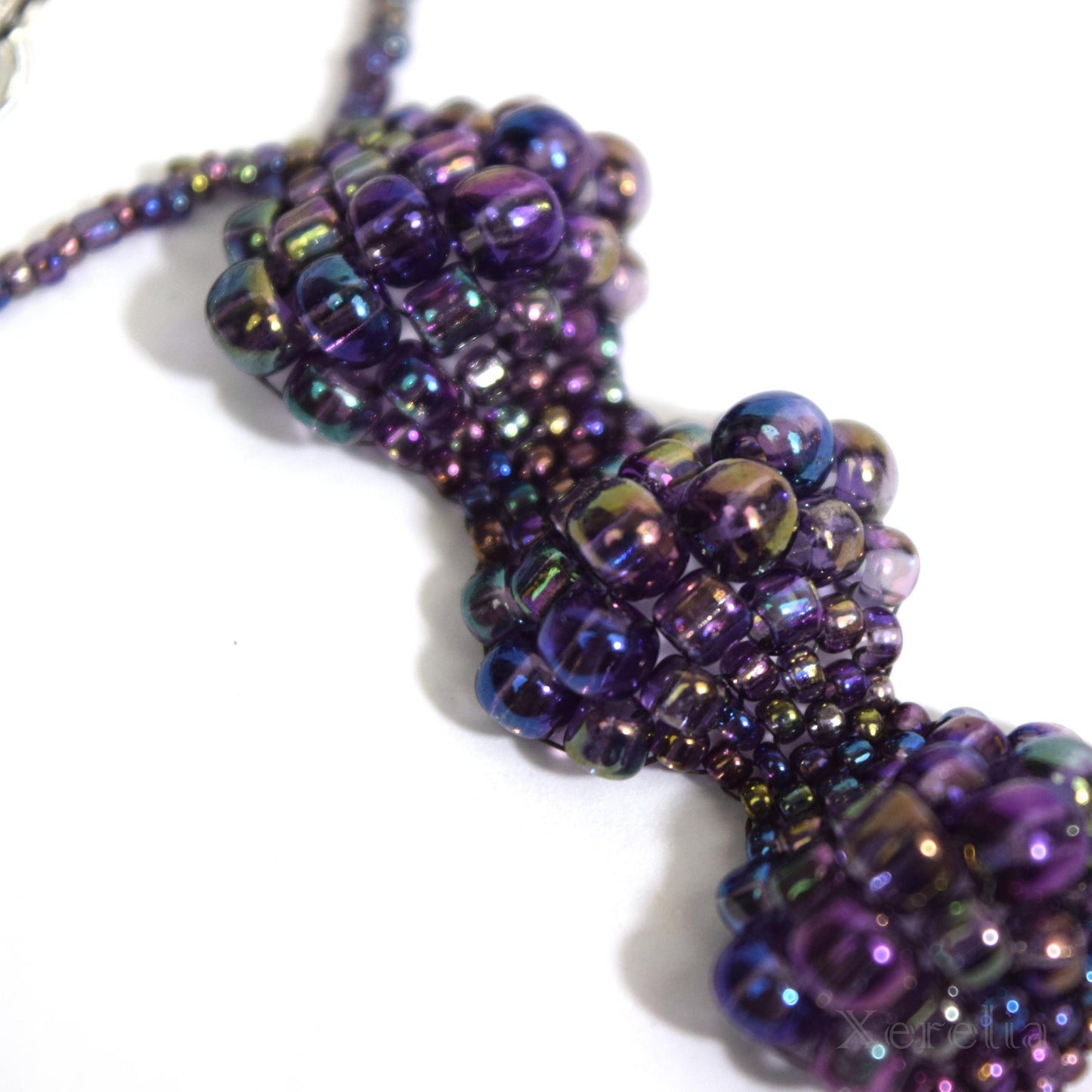 Dark Purple Iris Bubble Necklace