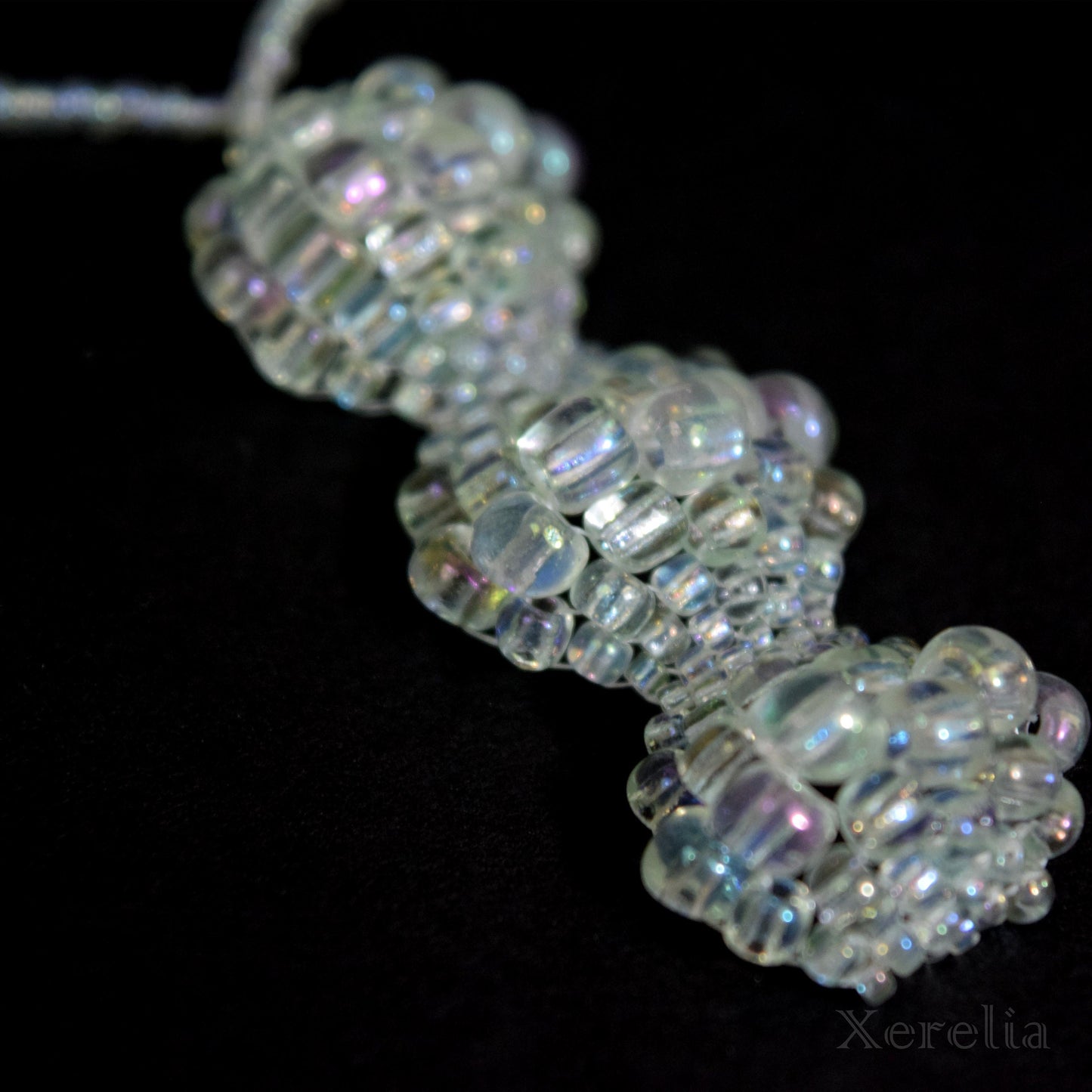 Pale Mint Beaded Peyote Bubble Necklace