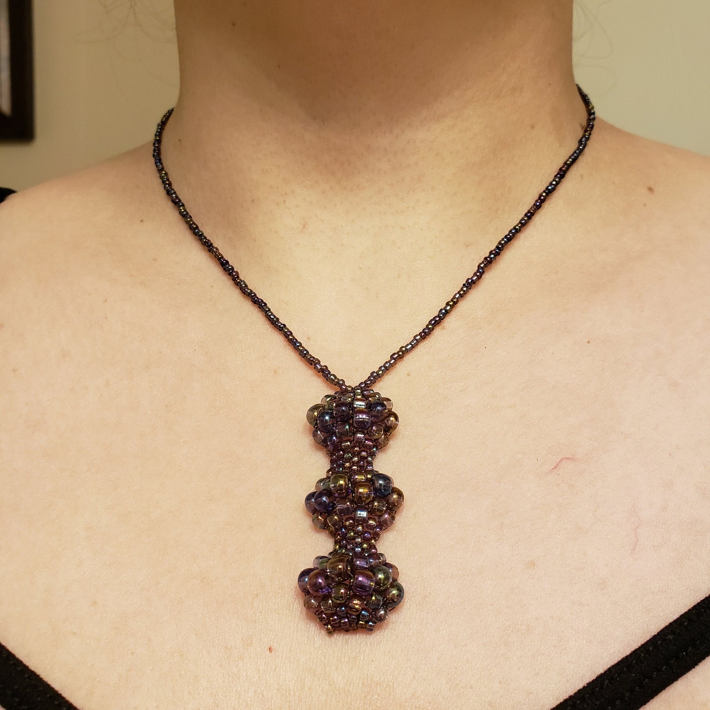 Dark Purple Iris Bubble Necklace