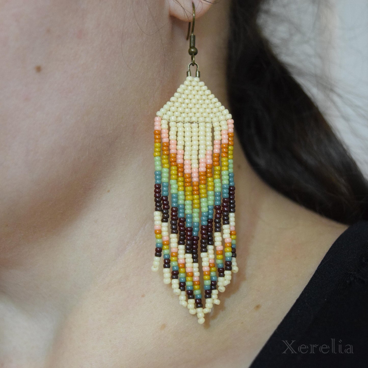 Retro Rainbow Fringe Earrings