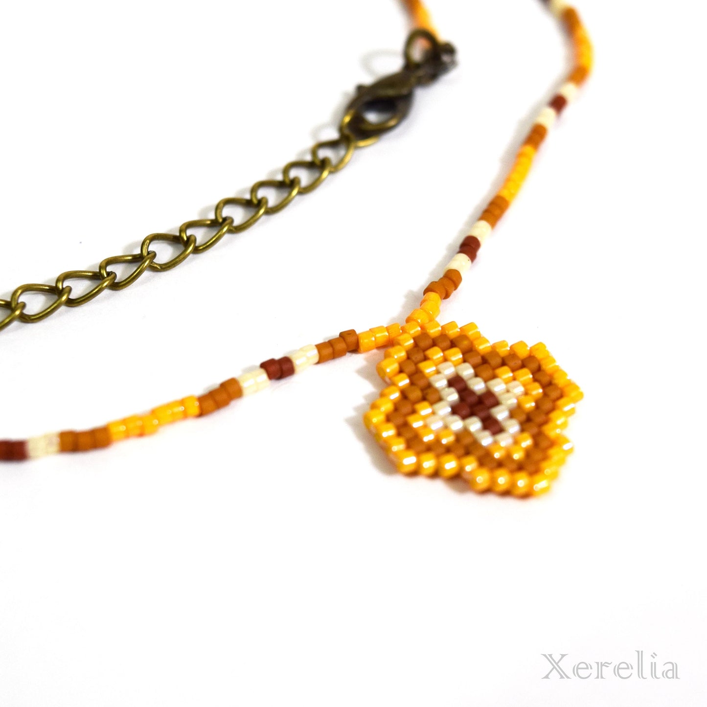 Mustard Yellow Arabesque Necklace