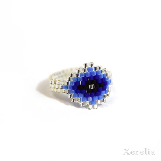 Blue and Silver Arabesque Ring