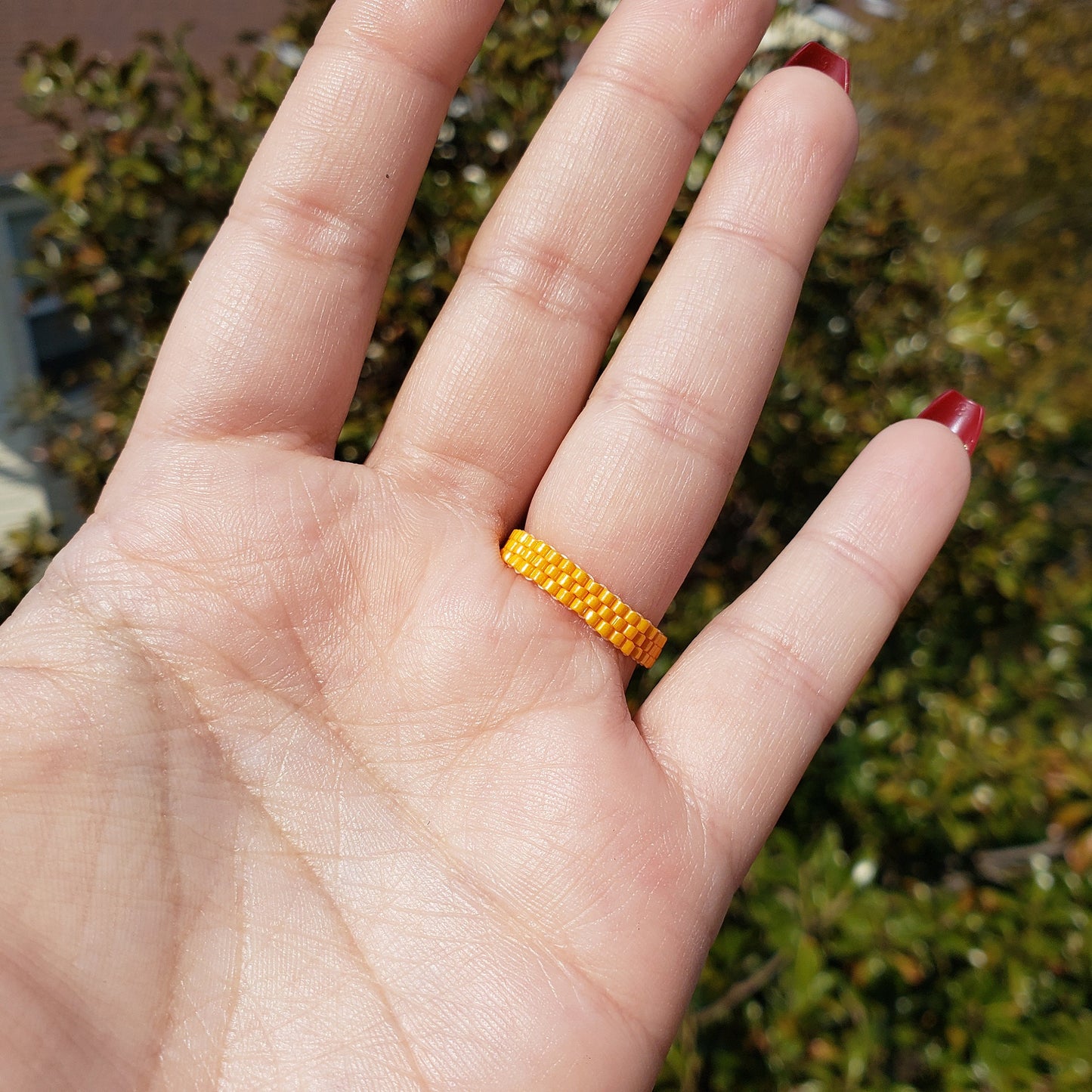 Mustard Yellow Arabesque Ring