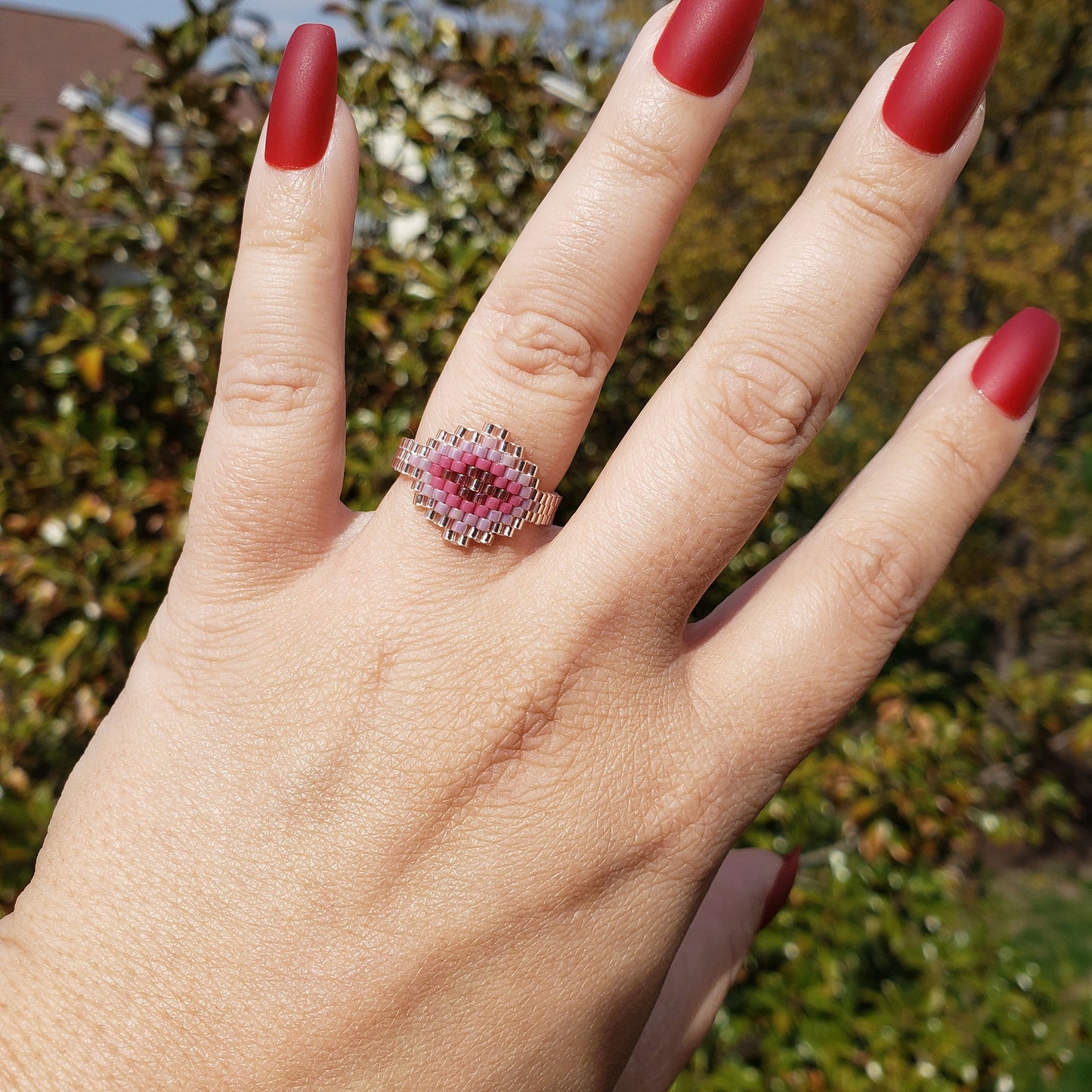 Pretty Pink Arabesque Ring