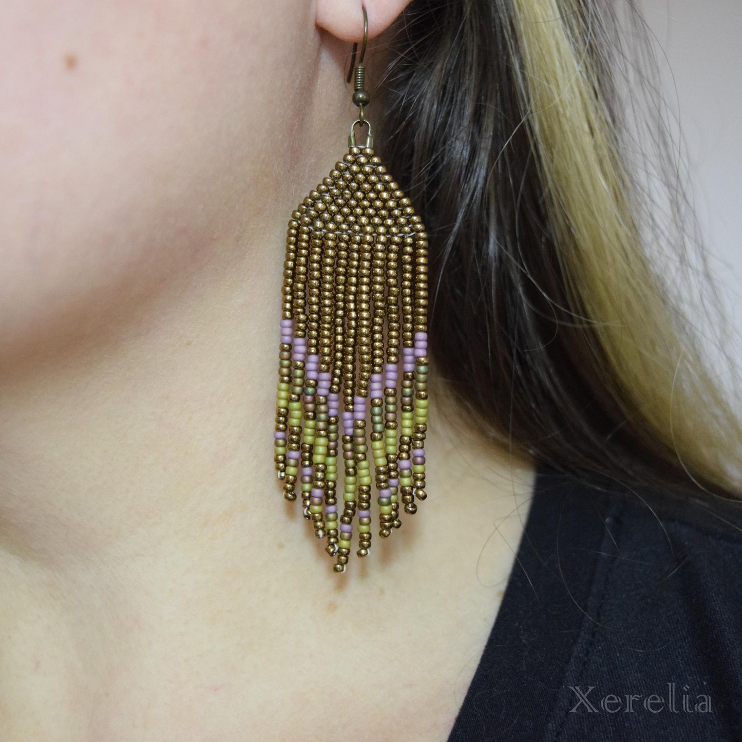 Bronze Fringe Earrings