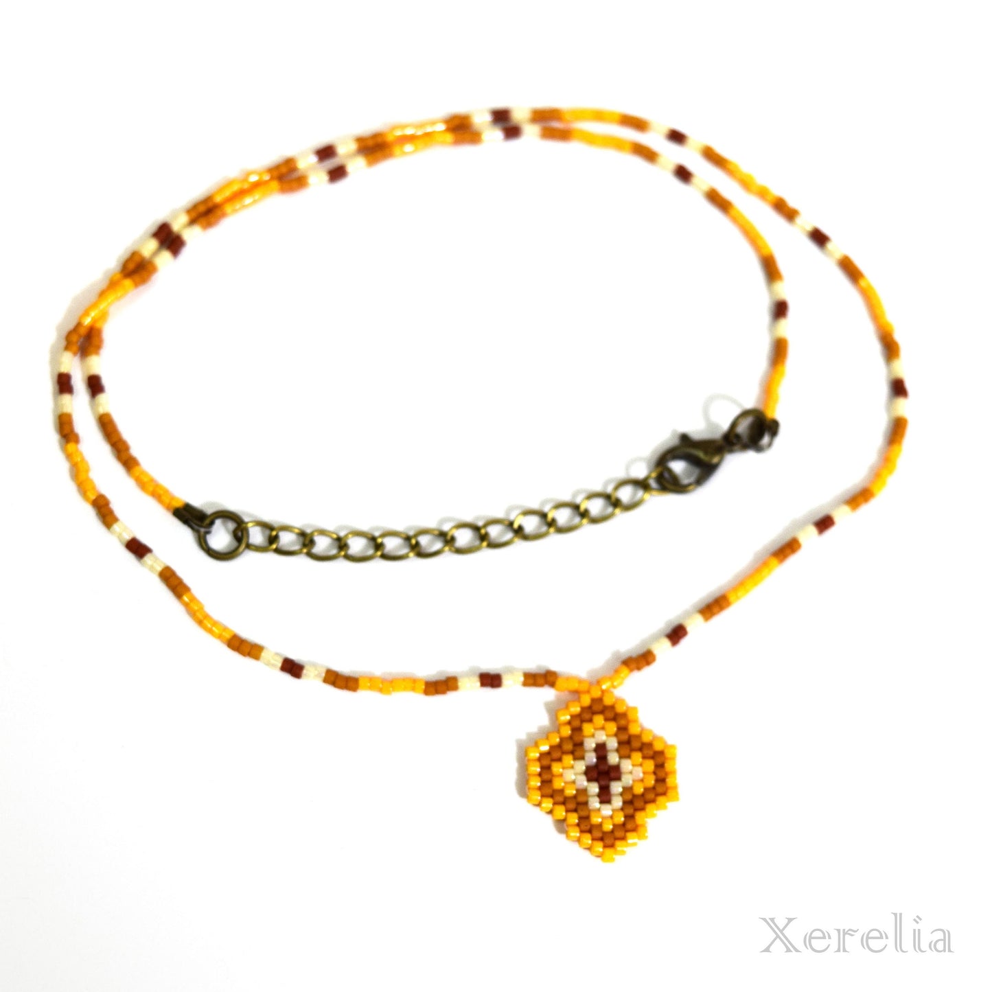 Mustard Yellow Arabesque Necklace