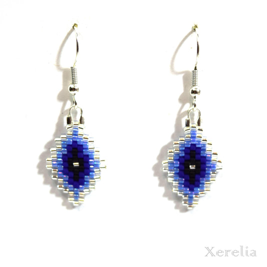 Blue and Silver Arabesque Earrings