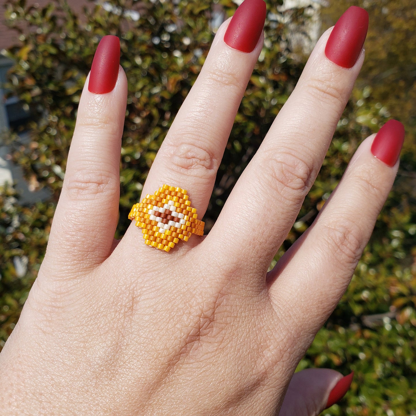 Mustard Yellow Arabesque Ring