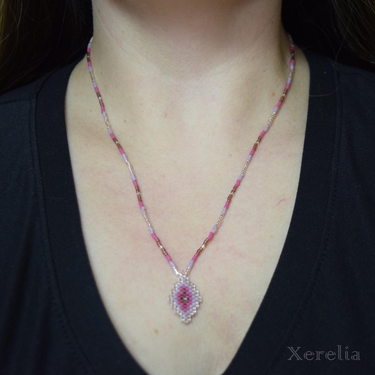 Pretty Pink Arabesque Necklace