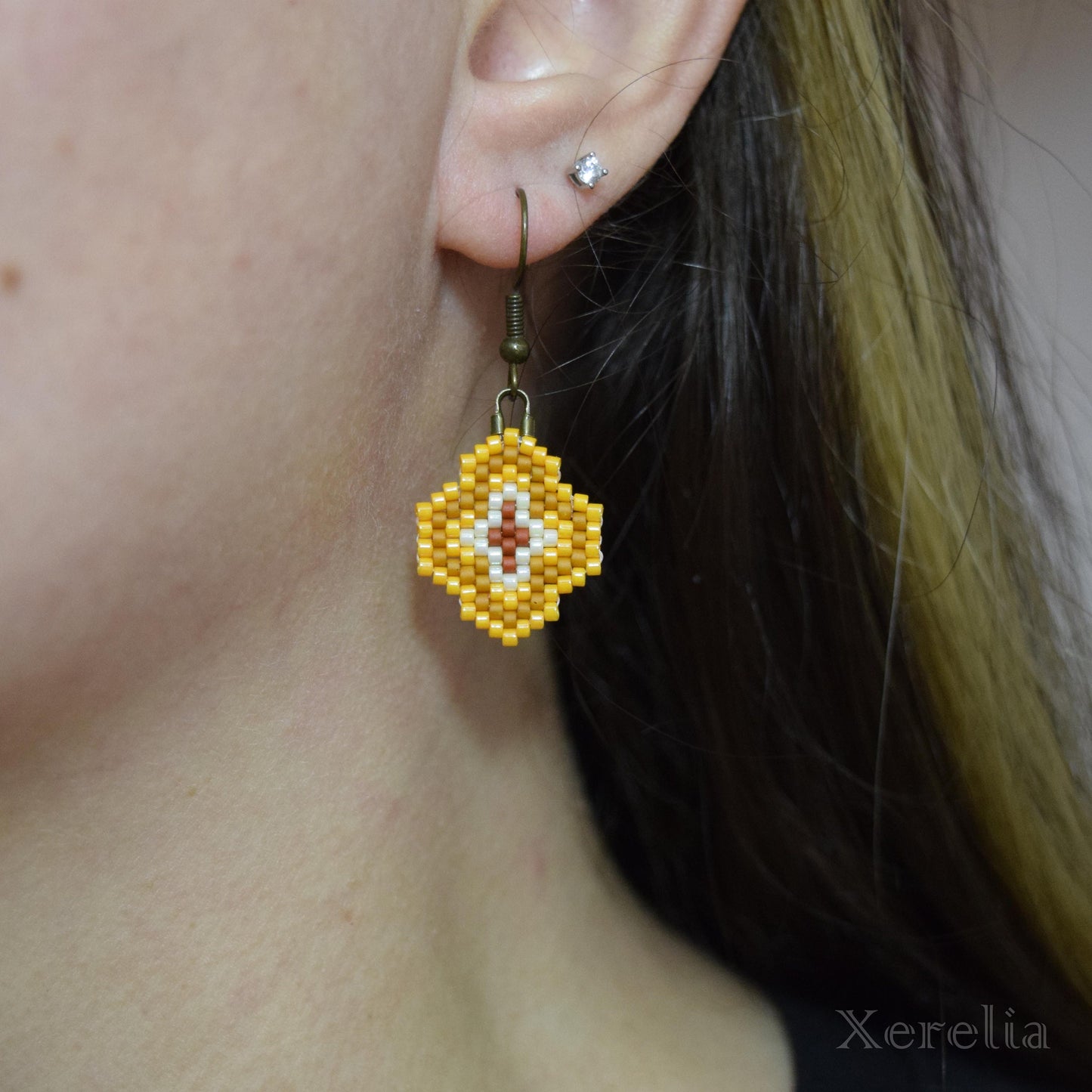 Mustard Yellow Arabesque Earrings