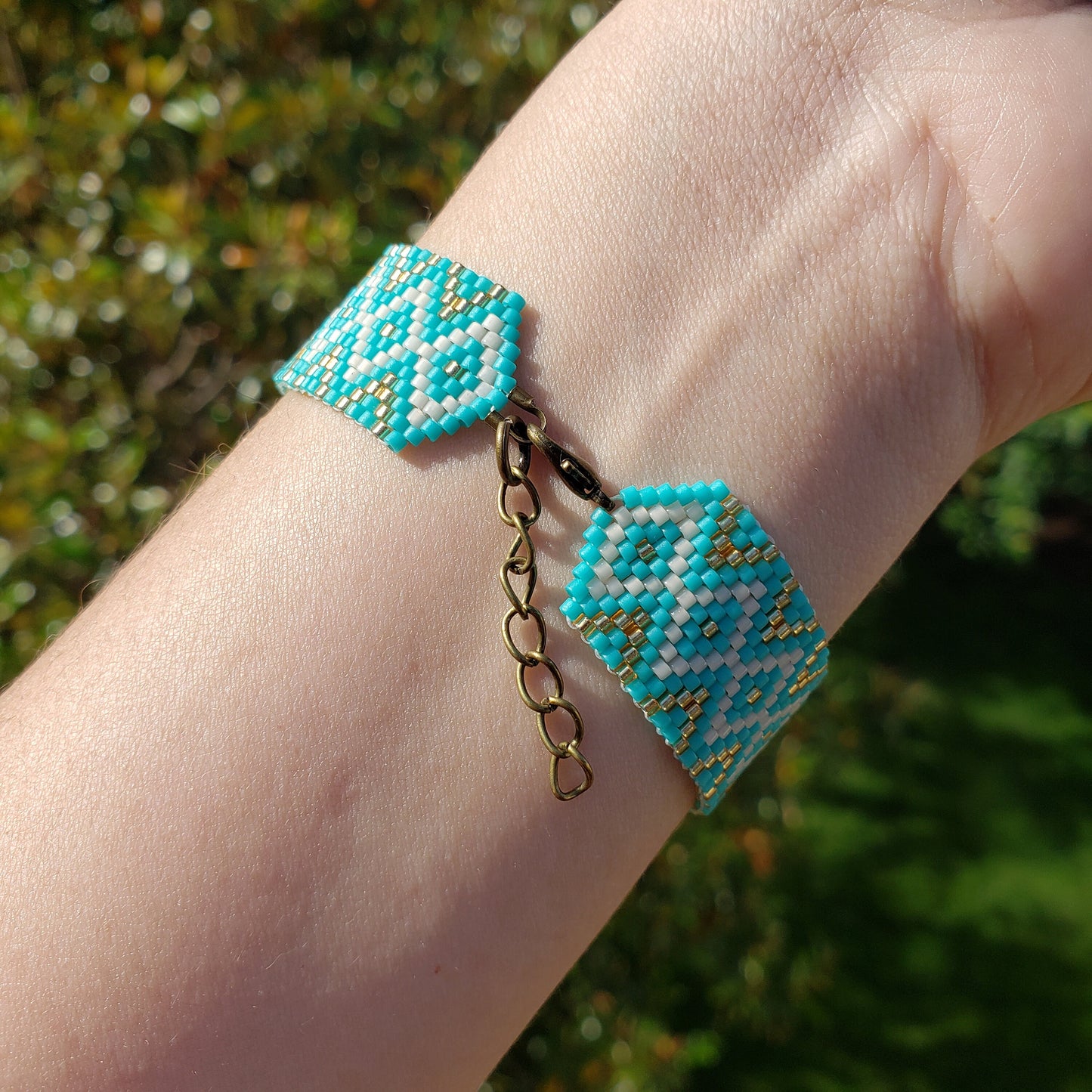 Turquoise Diamond Pattern Bracelet