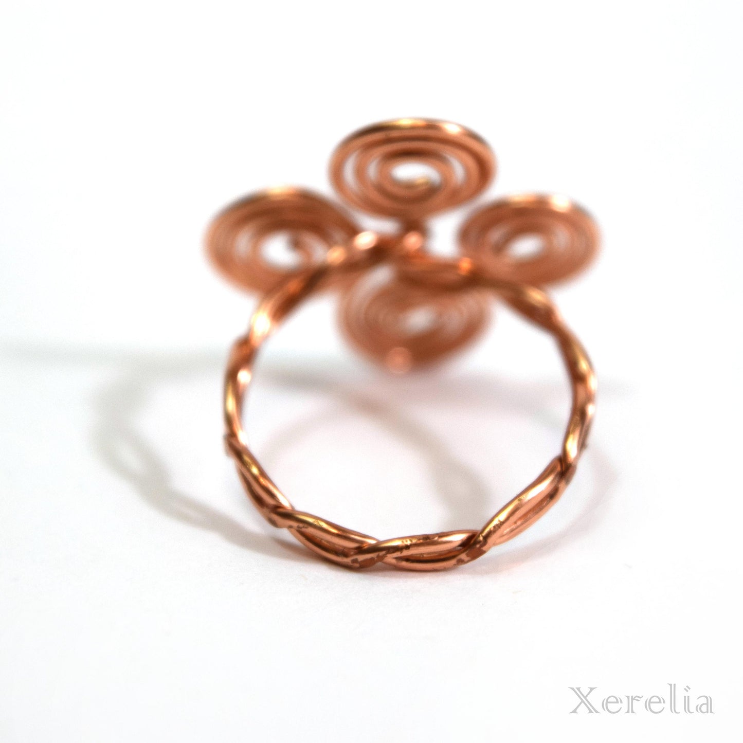 Clover Spiral Copper Ring