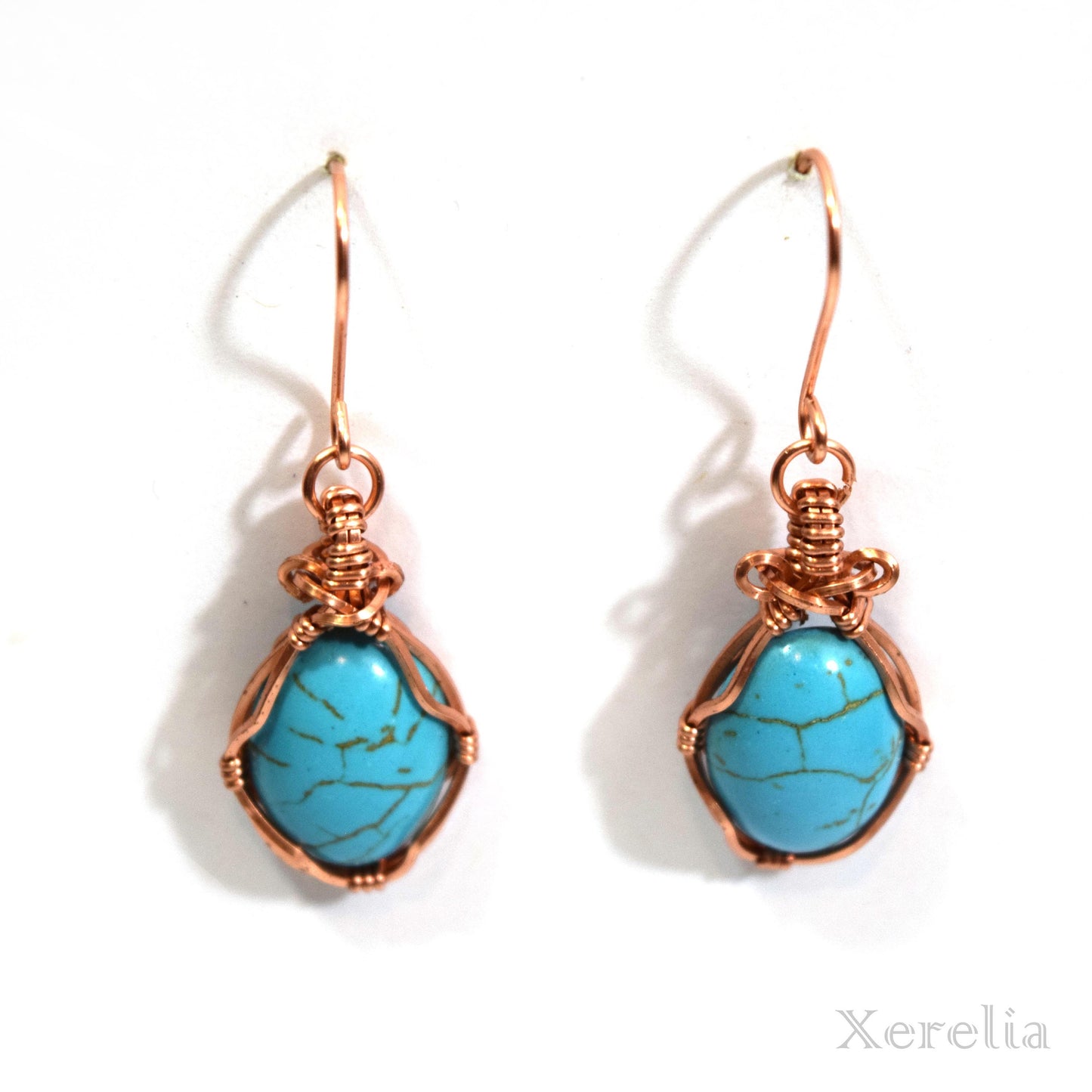 Oval Turquoise Cabochon Earrings