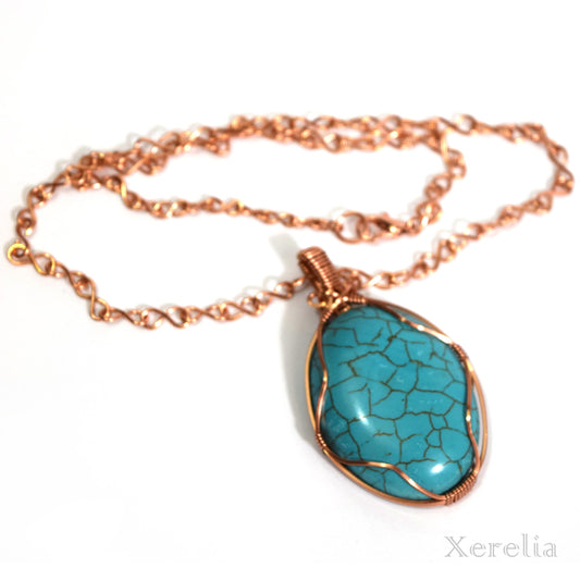 Oval Turquoise Cabochon Necklace