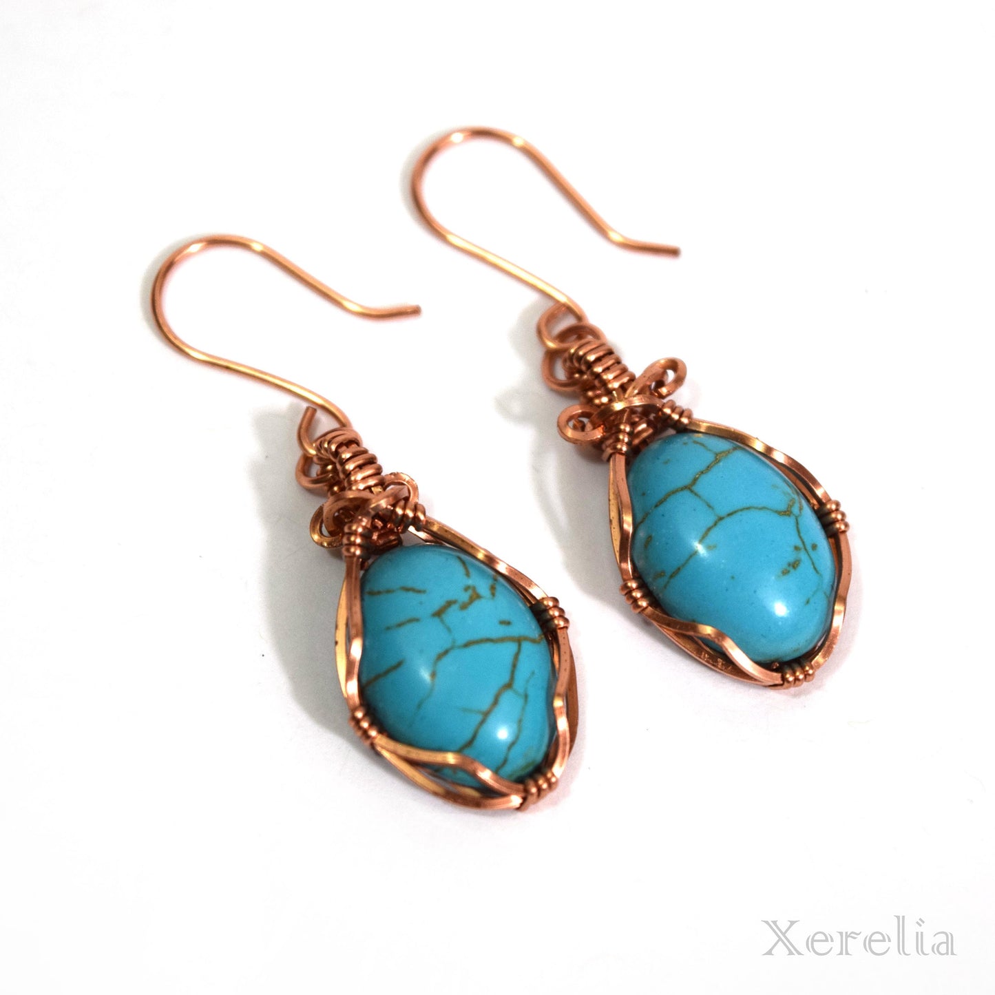 Oval Turquoise Cabochon Earrings