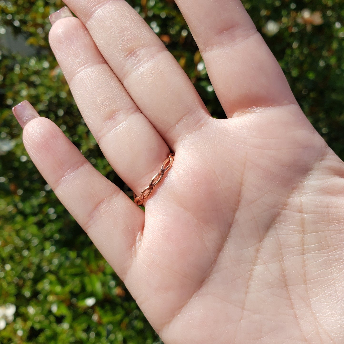 Clover Spiral Copper Ring