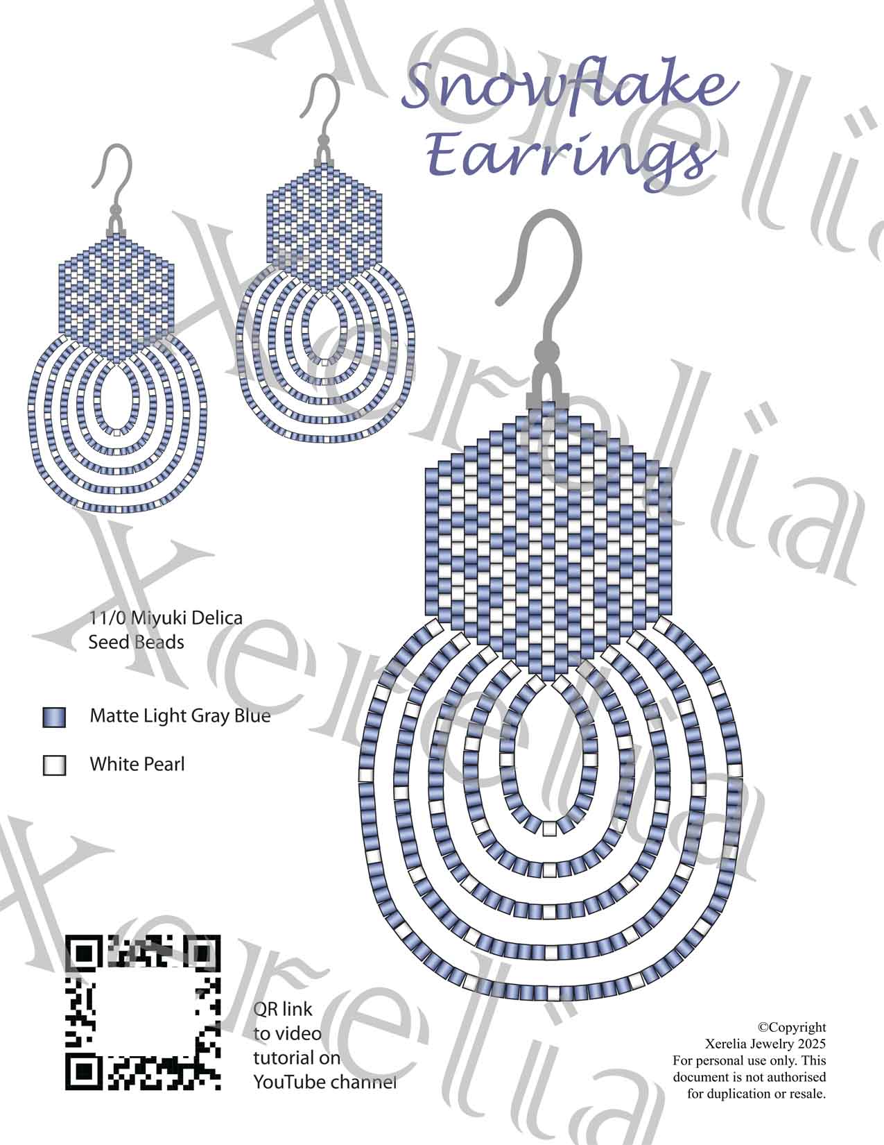 Beading Kit for Snowflake Fringe Earrings